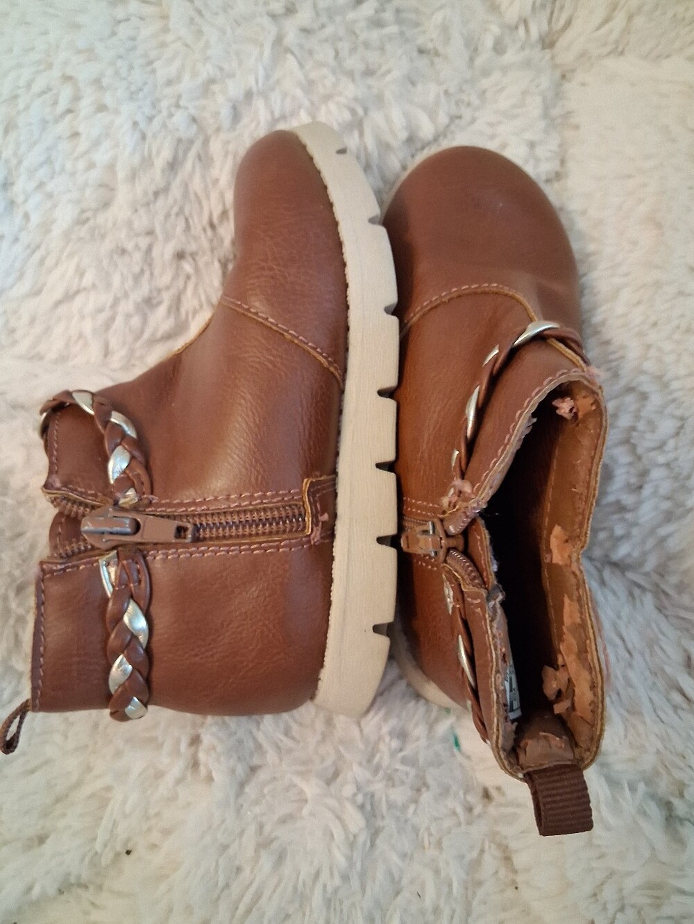 Kids Osh Kosh Booties Brown